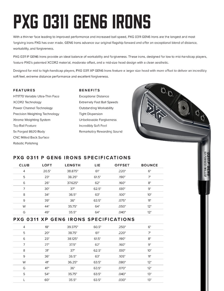 PXG 0311 XP GEN6 | Custom Järnset | 5 klubbor - Low Scores Golf